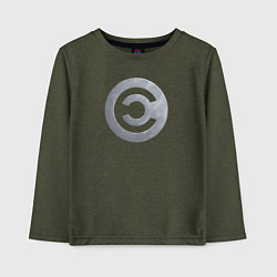 Лонгслив хлопковый детский CALDARI, цвет: меланж-хаки