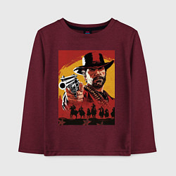 Лонгслив хлопковый детский Red dead redemption 2, цвет: меланж-бордовый
