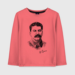 Лонгслив хлопковый детский Товарищ Сталин, цвет: коралловый