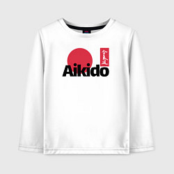 Лонгслив хлопковый детский Aikido, цвет: белый