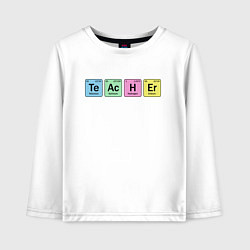 Лонгслив хлопковый детский Teacher, цвет: белый