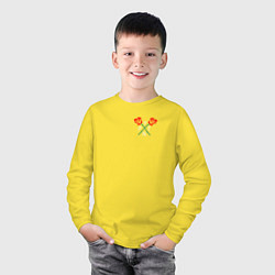 Лонгслив хлопковый детский Payton Moormeie, цвет: желтый — фото 2