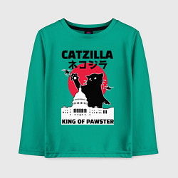 Детский лонгслив Catzilla King of Pawster