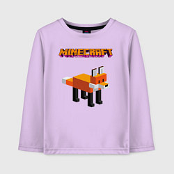 Лонгслив хлопковый детский Minecraft - лиса, цвет: лаванда