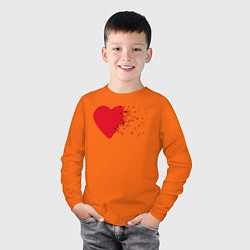 Лонгслив хлопковый детский Сердце, цвет: оранжевый — фото 2