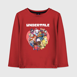 Лонгслив хлопковый детский UNDERTALE, цвет: красный