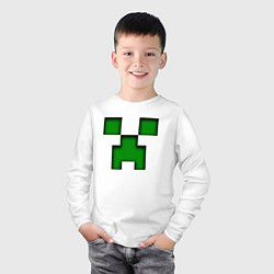 Лонгслив хлопковый детский MINECRAFT CREEPER, цвет: белый — фото 2