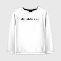 Лонгслив хлопковый детский LOL Alex Turner, цвет: белый