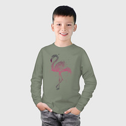 Лонгслив хлопковый детский Flamingo, цвет: авокадо — фото 2
