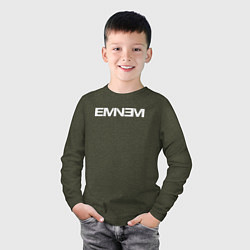 Лонгслив хлопковый детский EMINEM, цвет: меланж-хаки — фото 2