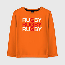 Лонгслив хлопковый детский Rugby Регби, цвет: оранжевый