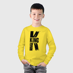 Лонгслив хлопковый детский KING, цвет: желтый — фото 2