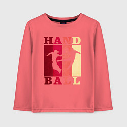 Лонгслив хлопковый детский Handball, цвет: коралловый