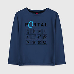 Лонгслив хлопковый детский PORTAL, цвет: тёмно-синий