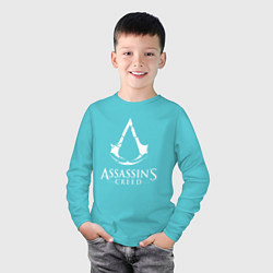 Лонгслив хлопковый детский Assassin’s Creed, цвет: бирюзовый — фото 2