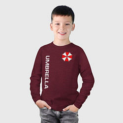Лонгслив хлопковый детский UMBRELLA CORP, цвет: меланж-бордовый — фото 2