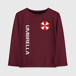Лонгслив хлопковый детский UMBRELLA CORP, цвет: меланж-бордовый