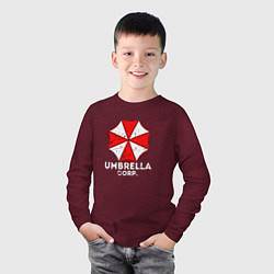 Лонгслив хлопковый детский UMBRELLA CORP, цвет: меланж-бордовый — фото 2