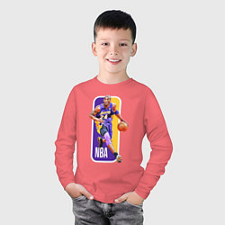 Лонгслив хлопковый детский NBA Kobe Bryant, цвет: коралловый — фото 2