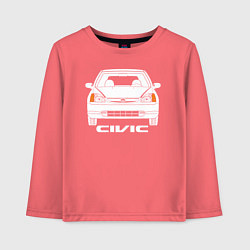 Лонгслив хлопковый детский Honda Civic EP 7gen, цвет: коралловый