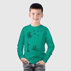 Лонгслив хлопковый детский Одуванчик с автографом, цвет: зеленый — фото 2