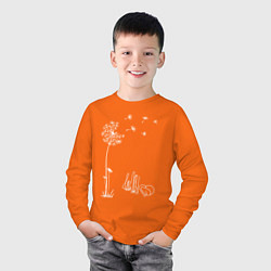 Лонгслив хлопковый детский Одуванчик с автографом, цвет: оранжевый — фото 2
