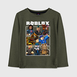 Лонгслив хлопковый детский ROBLOX, цвет: меланж-хаки