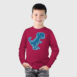Лонгслив хлопковый детский Cyber Dino, цвет: маджента — фото 2