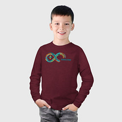 Лонгслив хлопковый детский Arduino, цвет: меланж-бордовый — фото 2