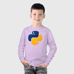 Лонгслив хлопковый детский Python, цвет: лаванда — фото 2