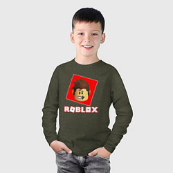 Лонгслив хлопковый детский ROBLOX, цвет: меланж-хаки — фото 2