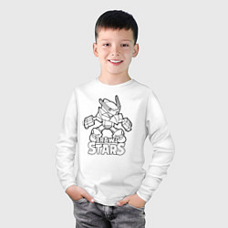 Лонгслив хлопковый детский Brawl Stars раскраска, цвет: белый — фото 2