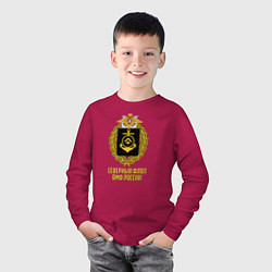 Лонгслив хлопковый детский Северный флот ВМФ России, цвет: маджента — фото 2