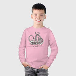 Лонгслив хлопковый детский Морской монстр Кракен, Kraken, цвет: светло-розовый — фото 2