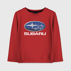 Лонгслив хлопковый детский SUBARU, цвет: красный