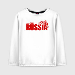 Лонгслив хлопковый детский Russia, цвет: белый