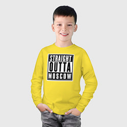 Лонгслив хлопковый детский Москва любимый город, цвет: желтый — фото 2