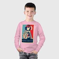 Лонгслив хлопковый детский Обанай Игуро, цвет: светло-розовый — фото 2