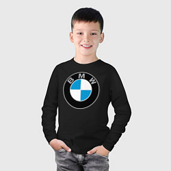 Лонгслив хлопковый детский BMW, цвет: черный — фото 2