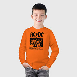 Лонгслив хлопковый детский ACDC highway to hell, цвет: оранжевый — фото 2