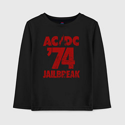 Лонгслив хлопковый детский ACDC 74 jailbreak, цвет: черный