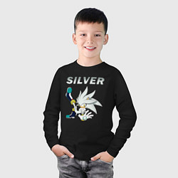 Лонгслив хлопковый детский SONIC Silver, цвет: черный — фото 2