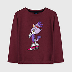 Лонгслив хлопковый детский SONIC Кошка Блейз, цвет: меланж-бордовый
