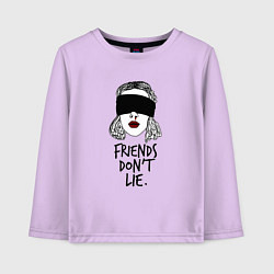 Лонгслив хлопковый детский Очень странные дела, цвет: лаванда