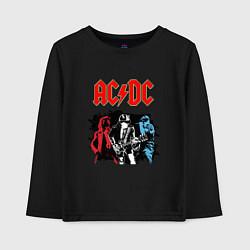 Лонгслив хлопковый детский ACDC, цвет: черный