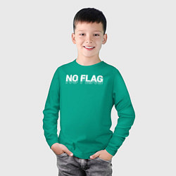 Лонгслив хлопковый детский No flag, цвет: зеленый — фото 2