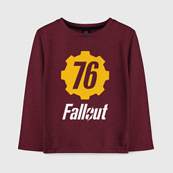 Лонгслив хлопковый детский FALLOUT76, цвет: меланж-бордовый