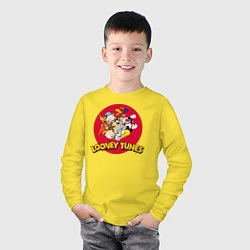 Лонгслив хлопковый детский Looney Tunes, цвет: желтый — фото 2