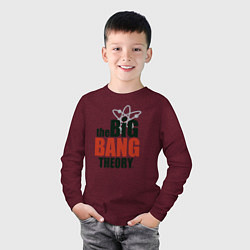 Лонгслив хлопковый детский Big Bang Theory logo, цвет: меланж-бордовый — фото 2
