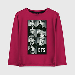 Лонгслив хлопковый детский BTS, цвет: маджента